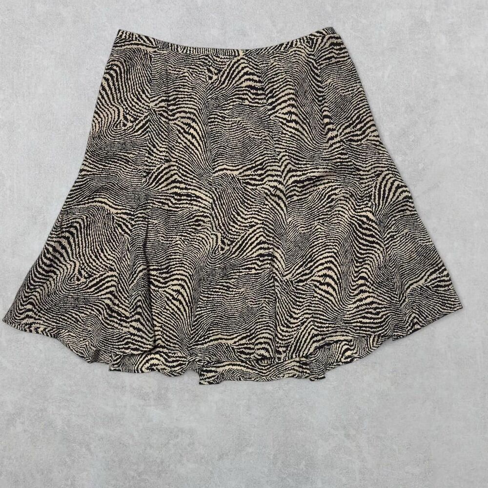 Vintage Liz Claiborne Petite 100% Silk Zebra Print Skirt - Picture 6 of 6